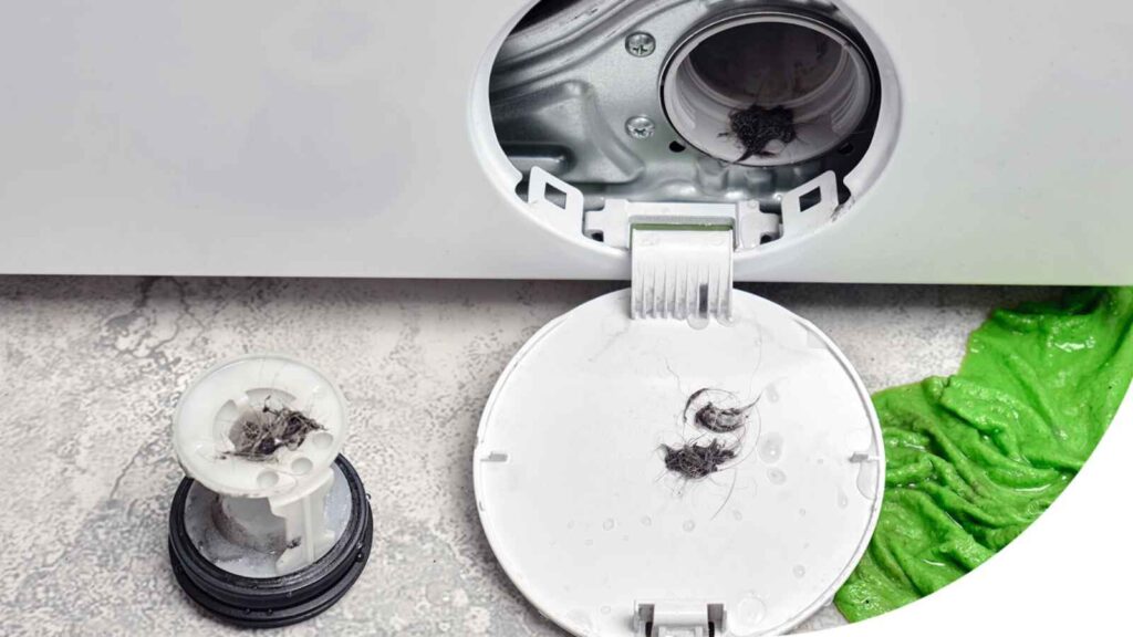 Washer checking up and cleaning