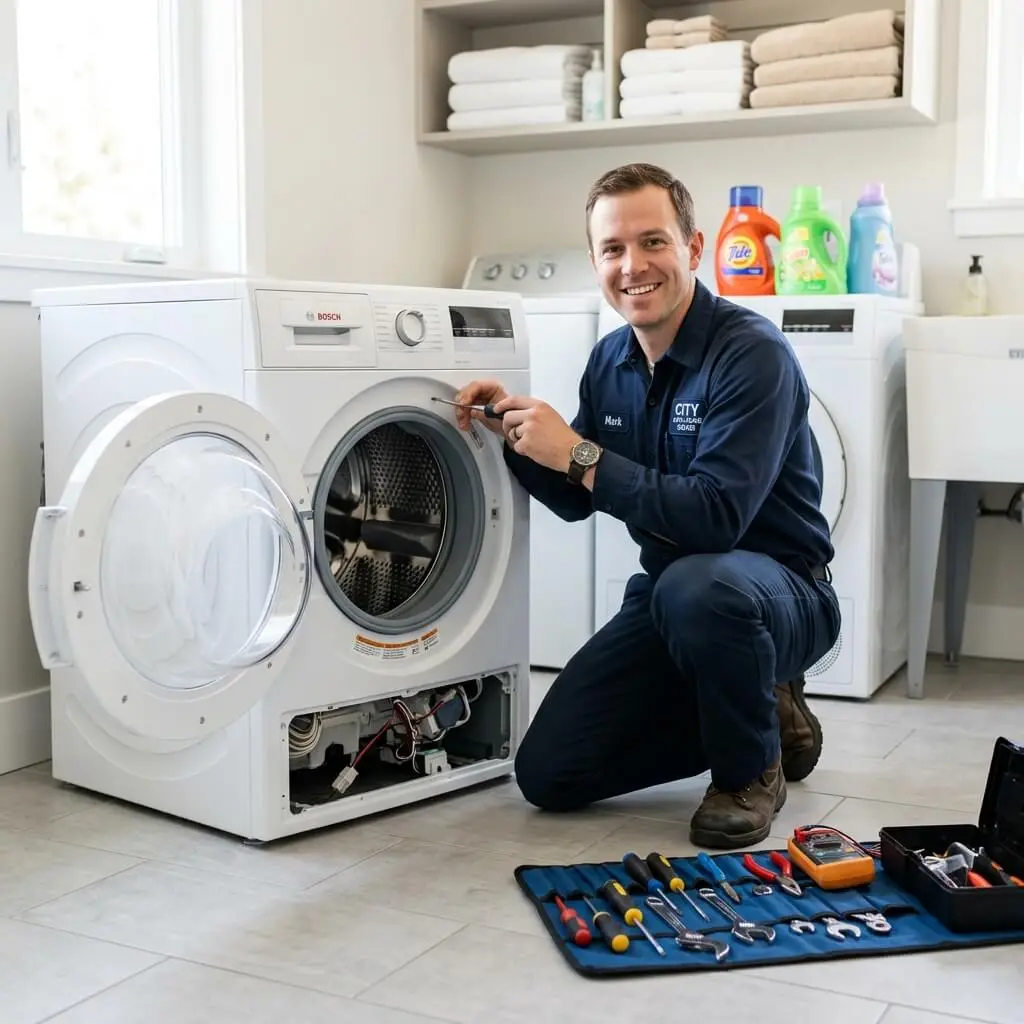 Appliance_repair_technician_Repairing Washer