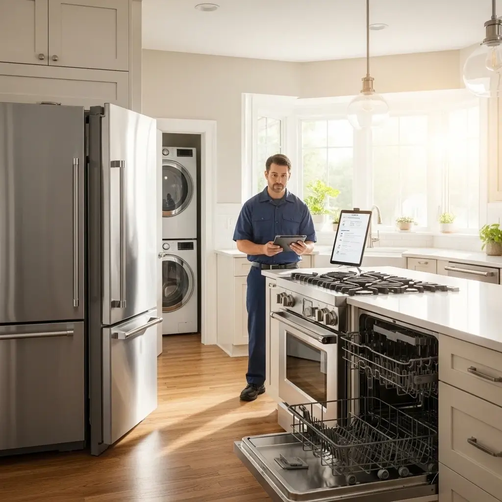 Experienced Appliance Repair Technician Standing in Dearborn Heights, Kitchen