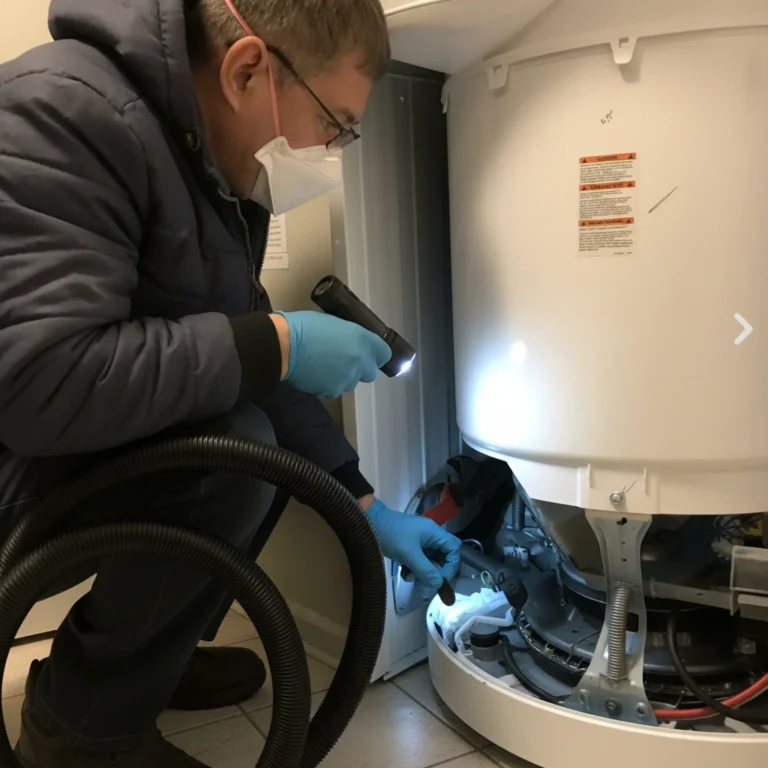 a man washer repairing in a house