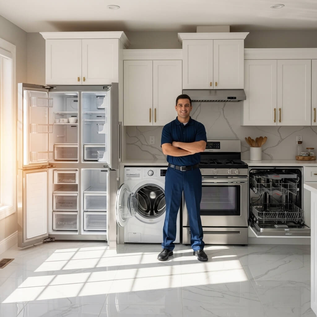 common appliance issues defining and specialist standing front of appliances