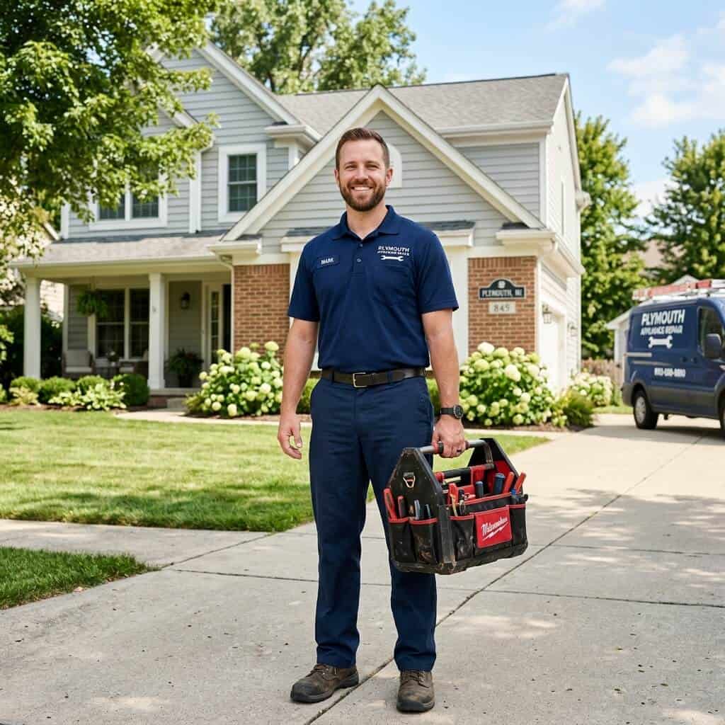 A professional appliance repair technician