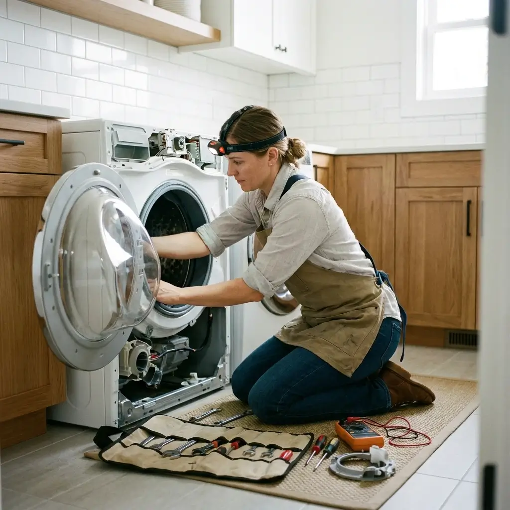 appliance repair masters livonia_Technician_fixing_washing_machine.