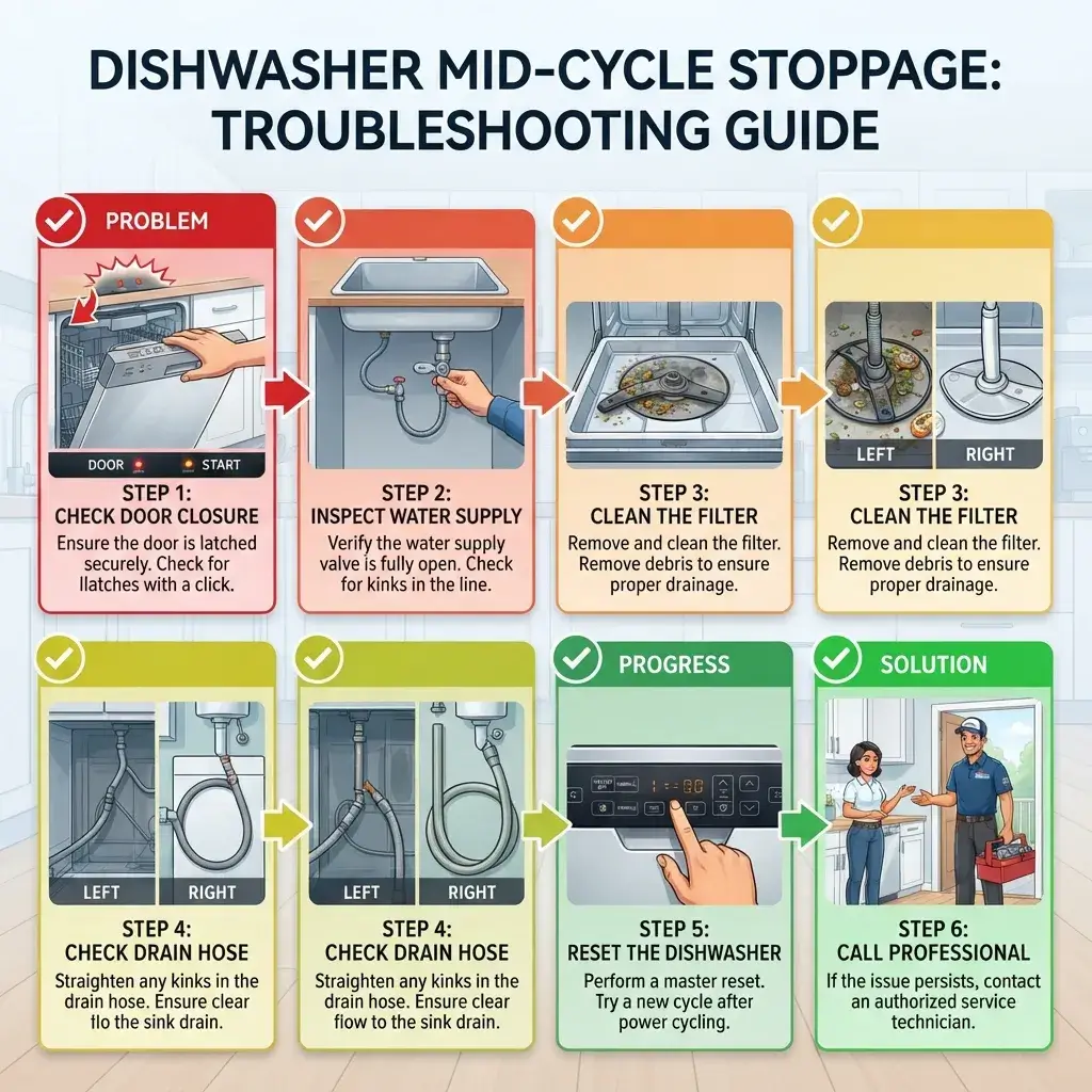 Troubleshooting_flowchart_dishwashers cycle issues